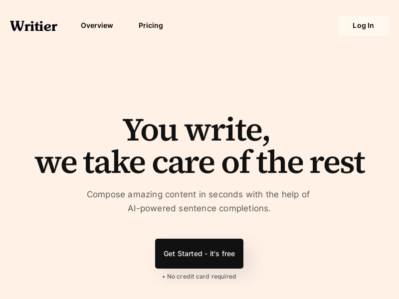 Writier product screenshot