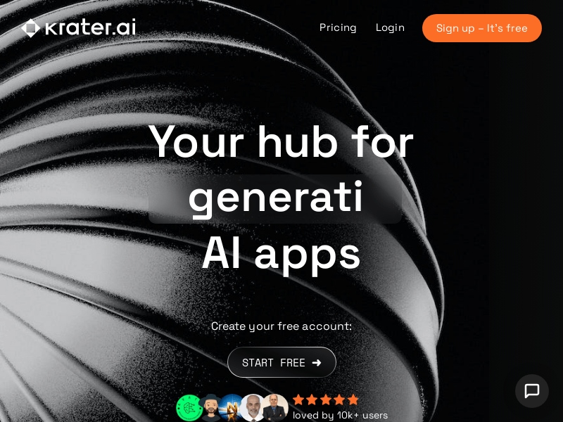 Krater.AI product screenshot