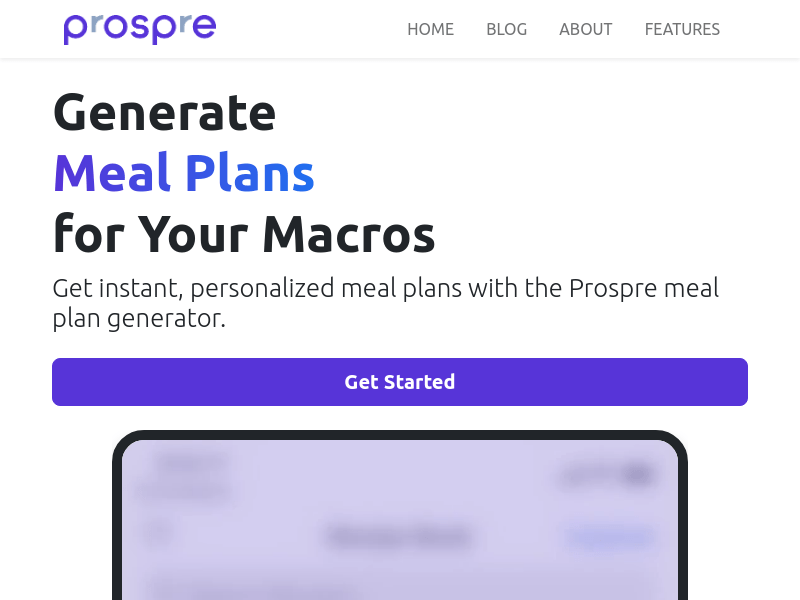 Prospre product screenshot
