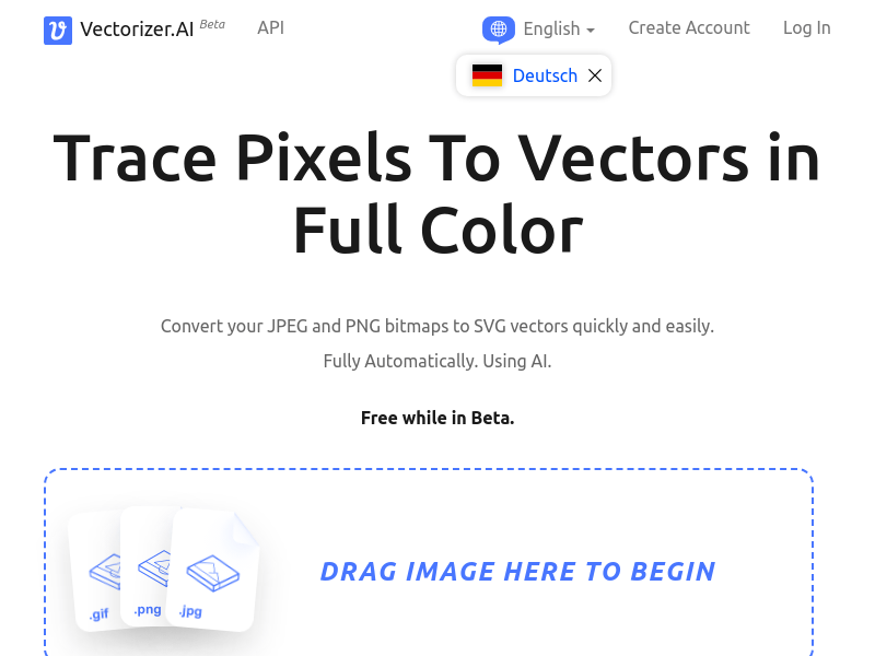 Vectorizer AI product screenshot