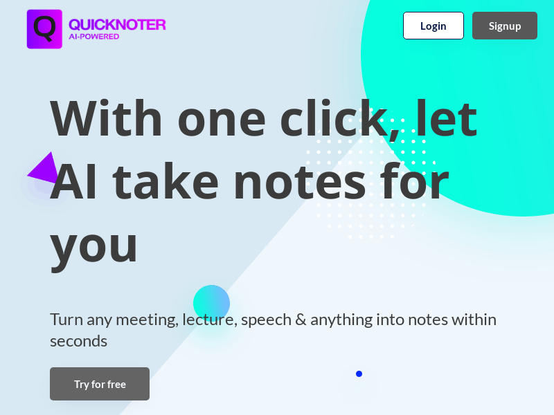 QuickNoter product screenshot