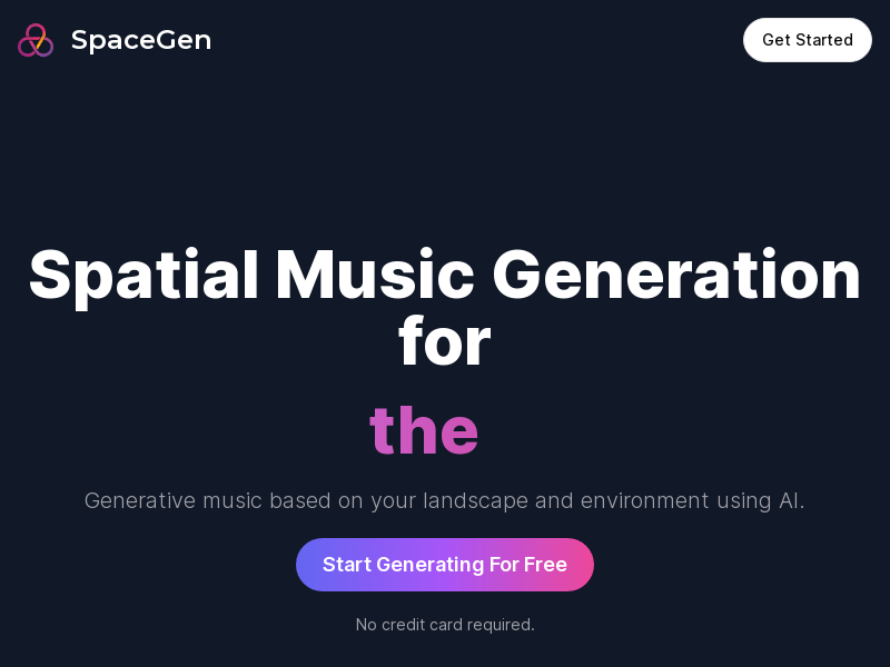 SpaceGen product screenshot
