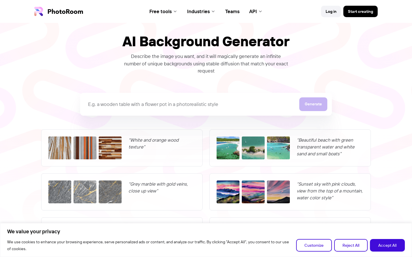 AI Background Generator product screenshot