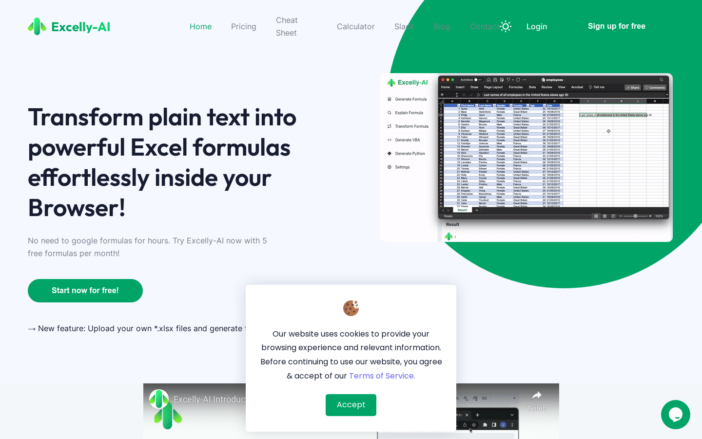 Excelly-AI product screenshot