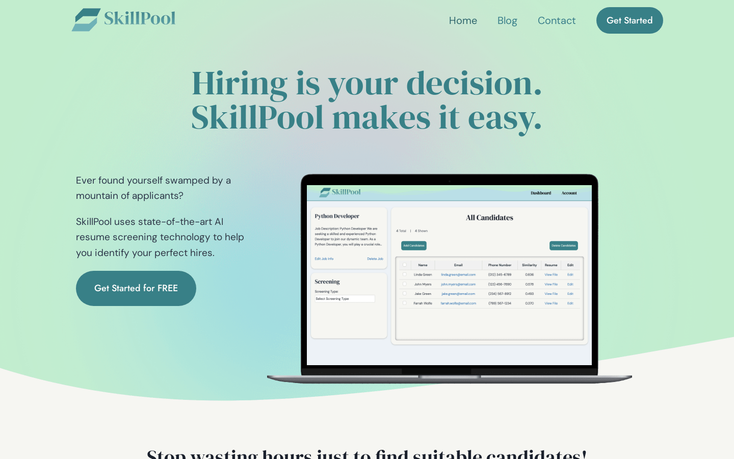 SkillPool product screenshot