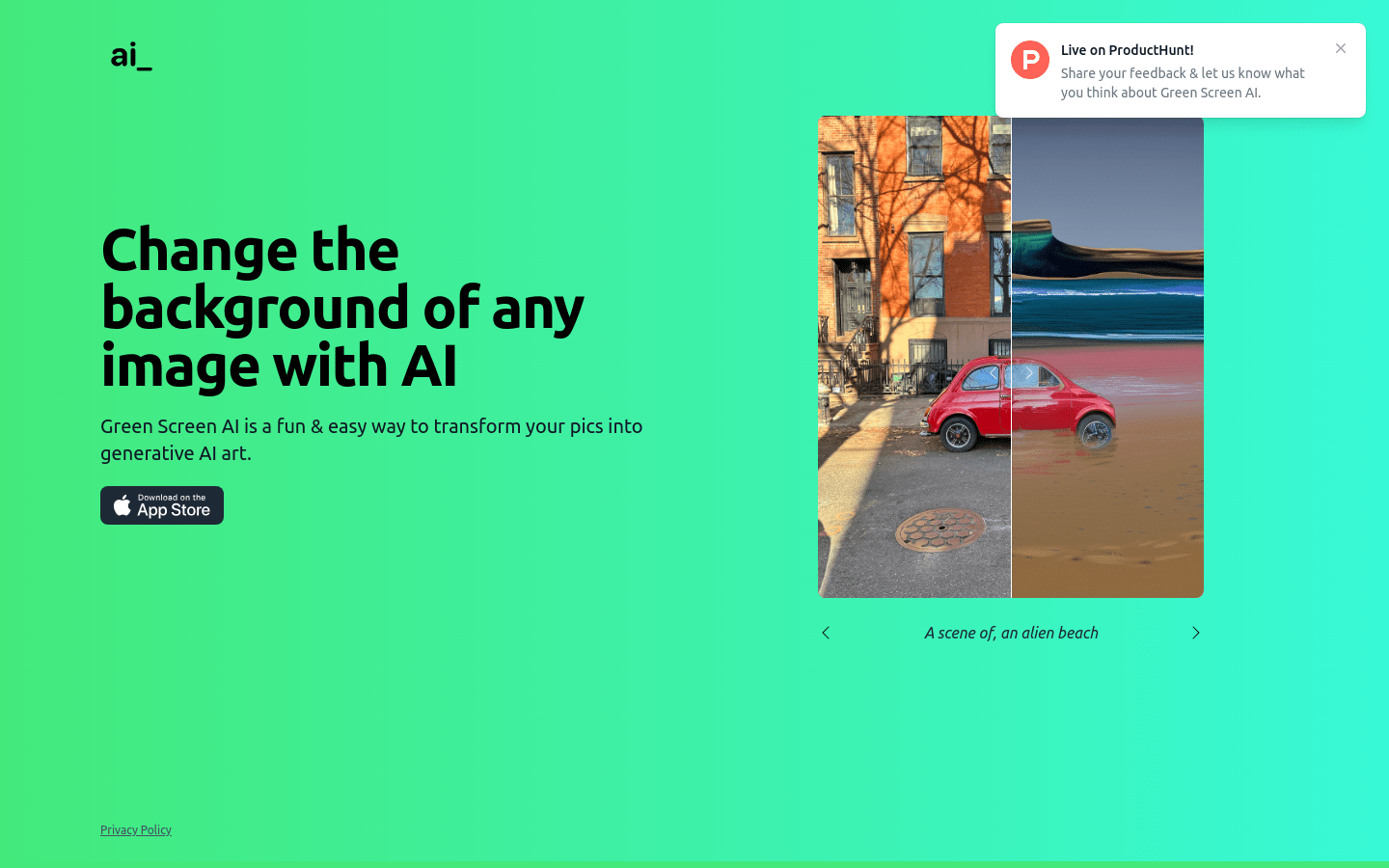 Green Screen AI product screenshot