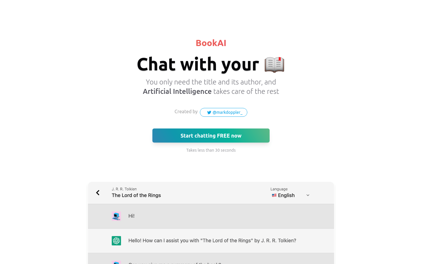 BookAI product screenshot