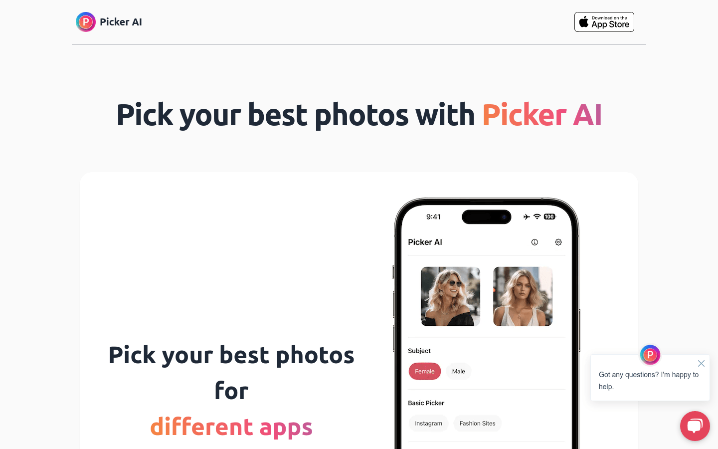 Picker AI product screenshot
