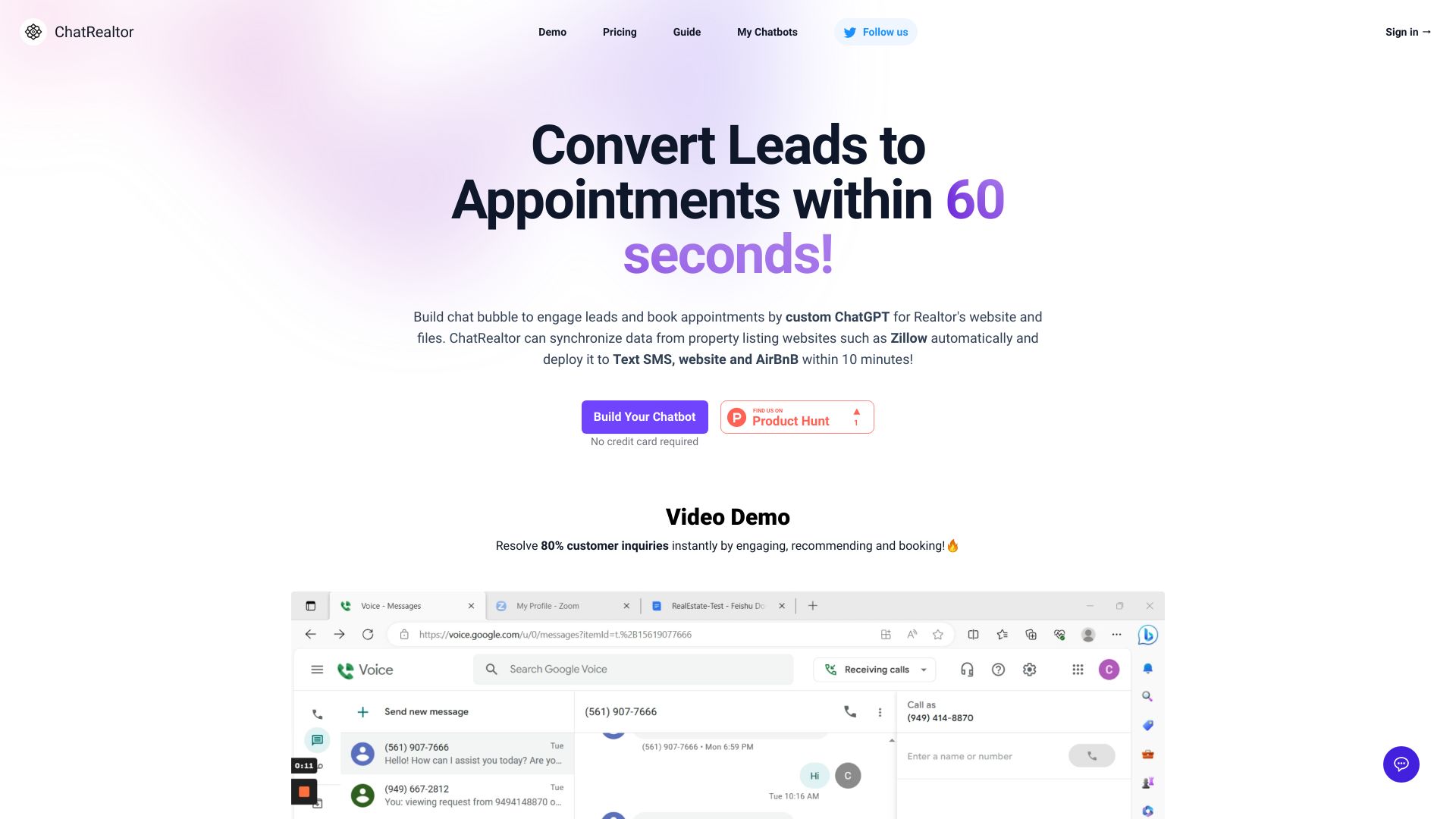 ChatRealtor product screenshot