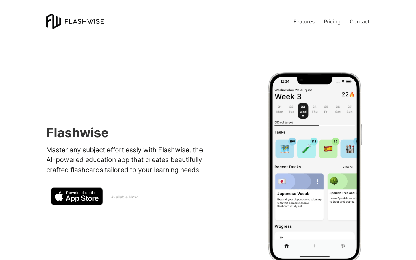 Flashwise product screenshot