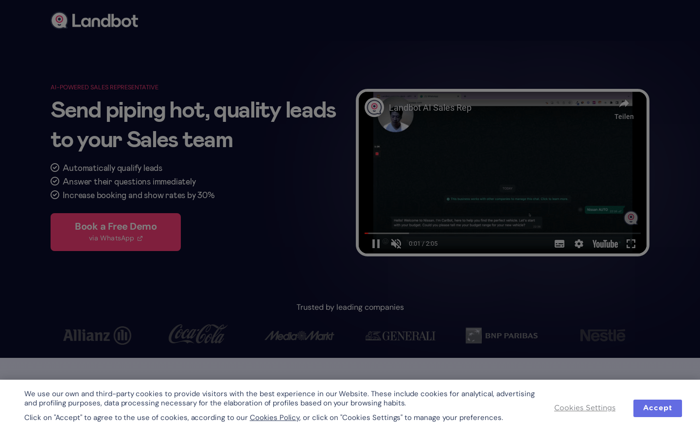 Landbot AI product screenshot
