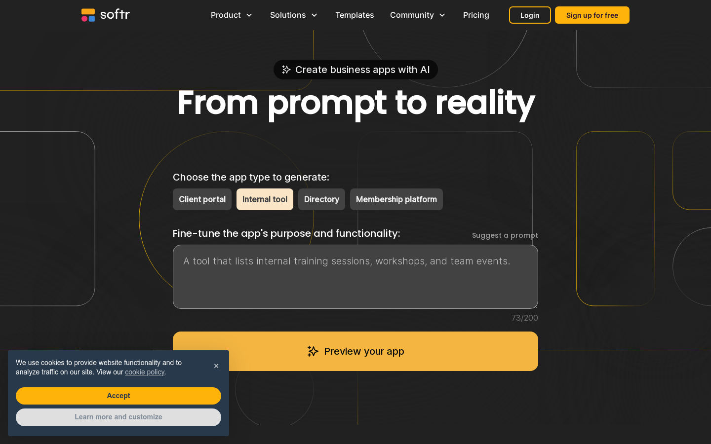 Softr AI product screenshot