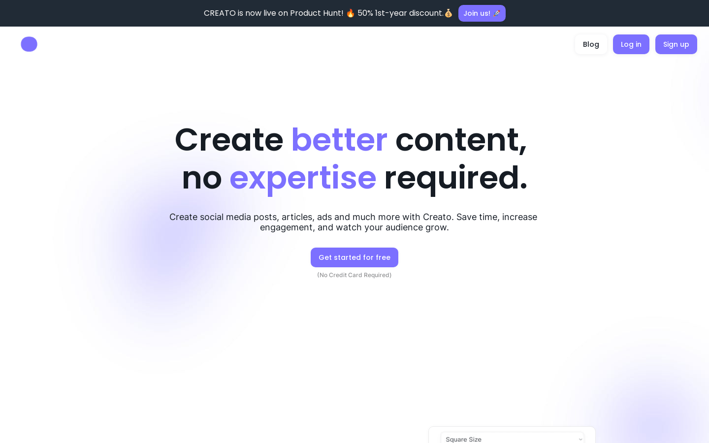 Creato product screenshot