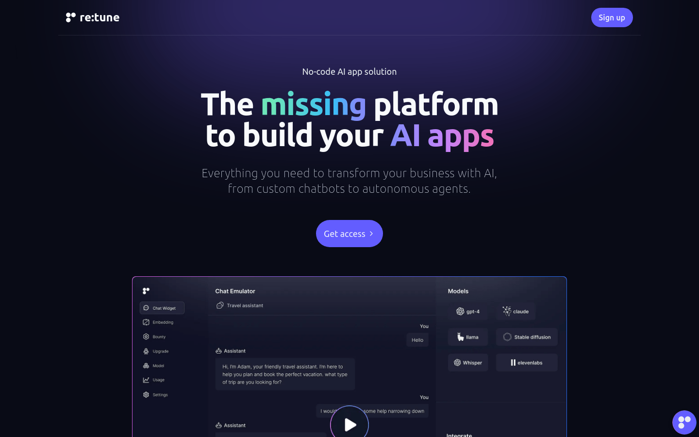 retune product screenshot