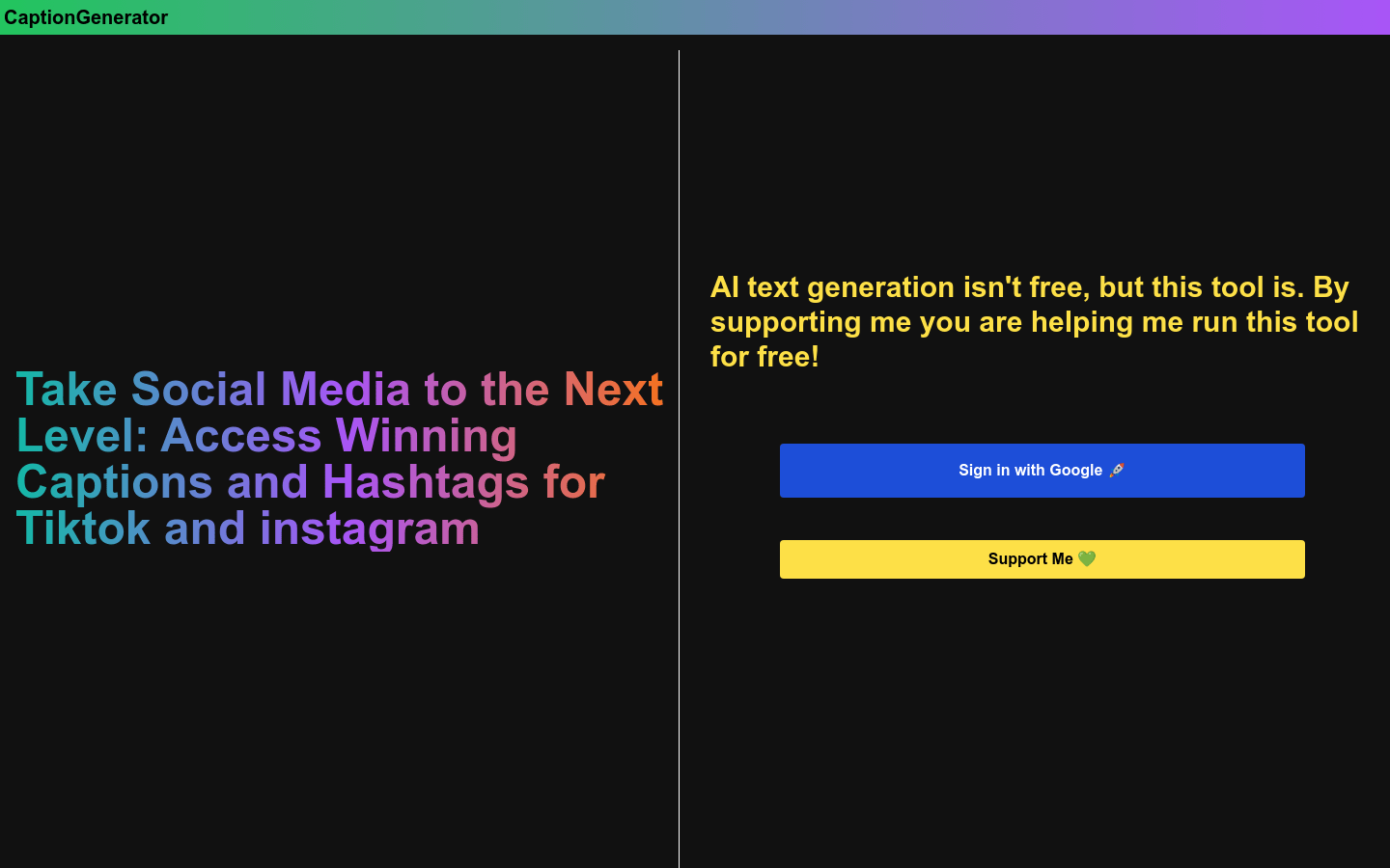 CaptionGenerator product screenshot