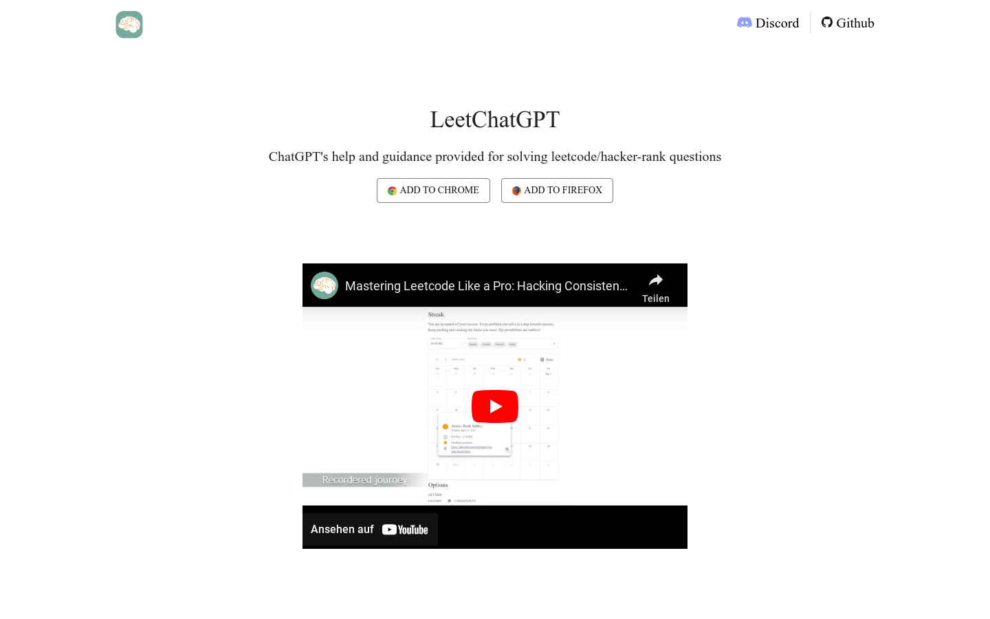LeetChatGPT product screenshot