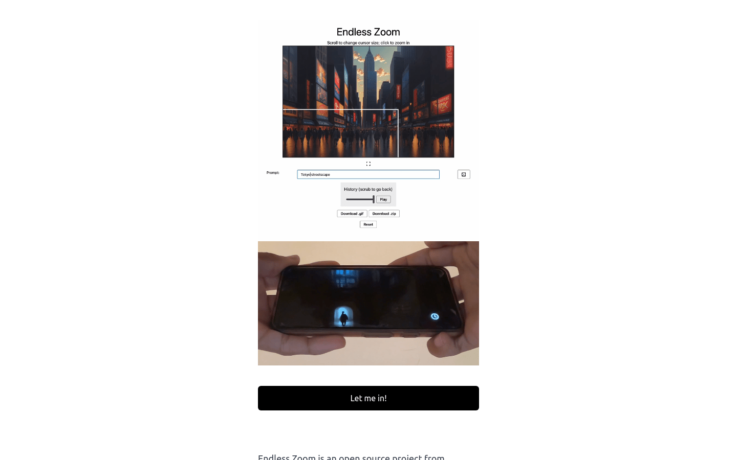 Endless Zoom product screenshot