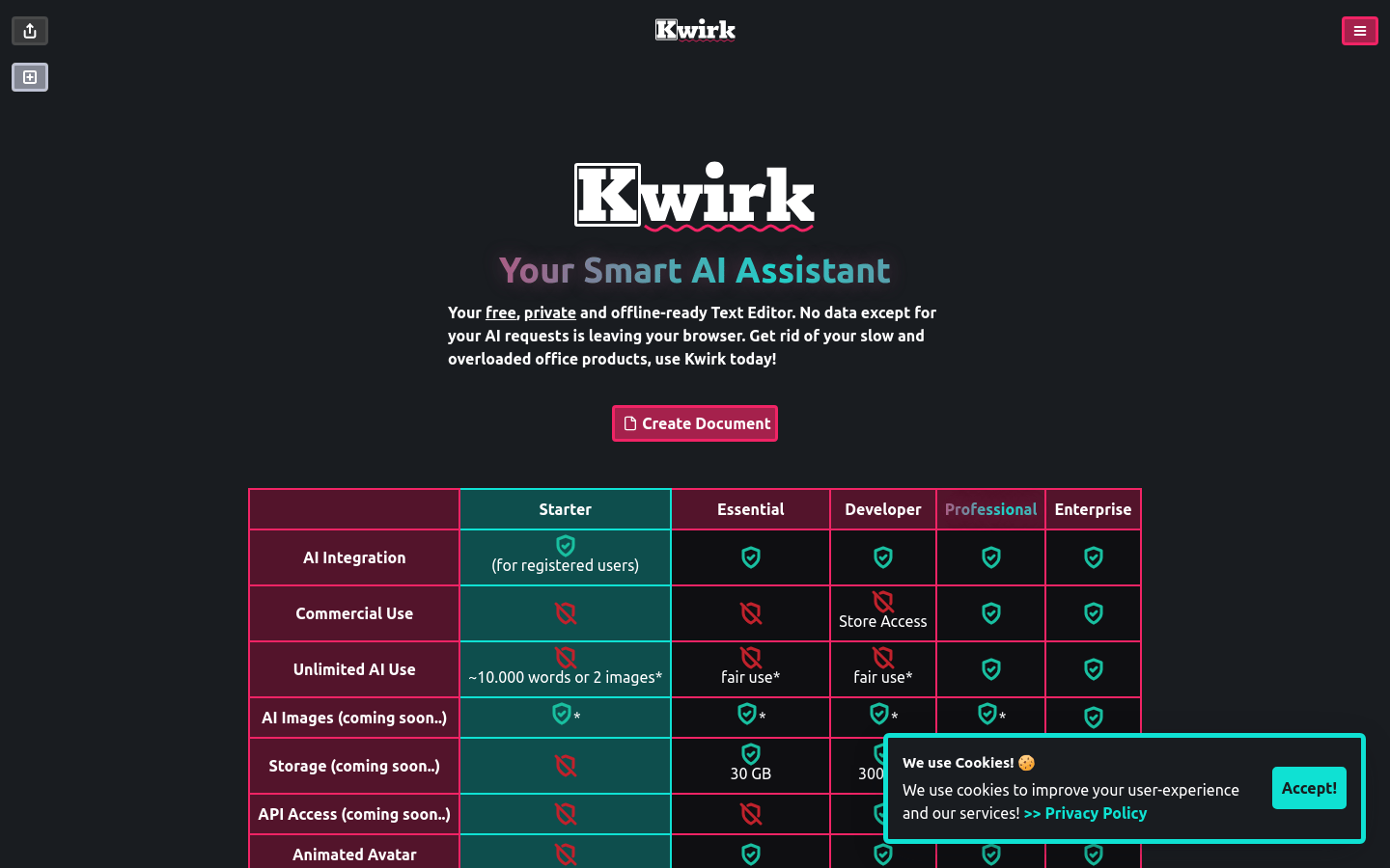 Kwirk product screenshot