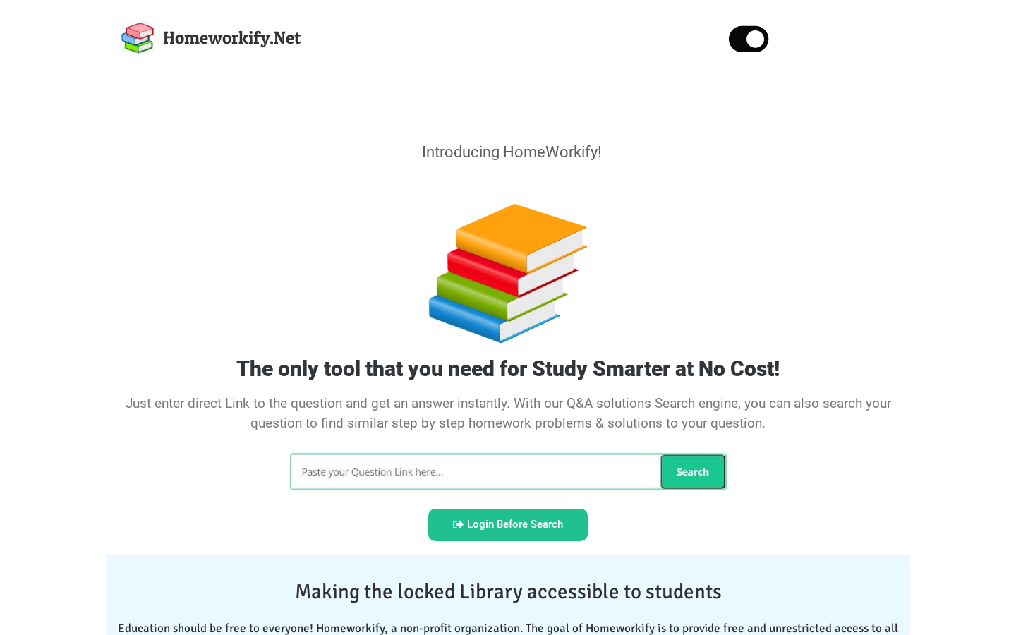 Homeworkify product screenshot