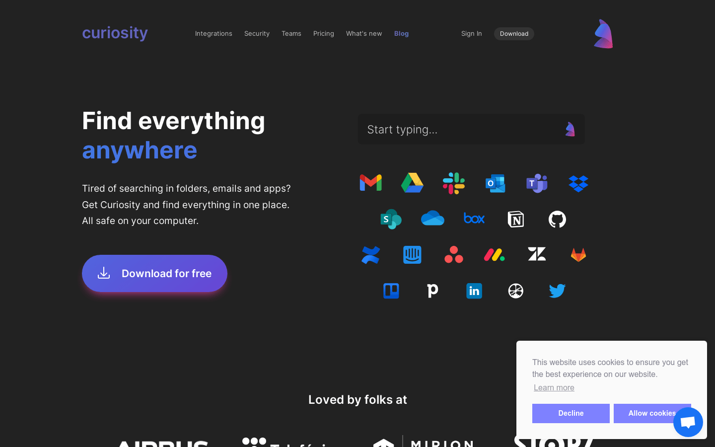 Curiosity product screenshot