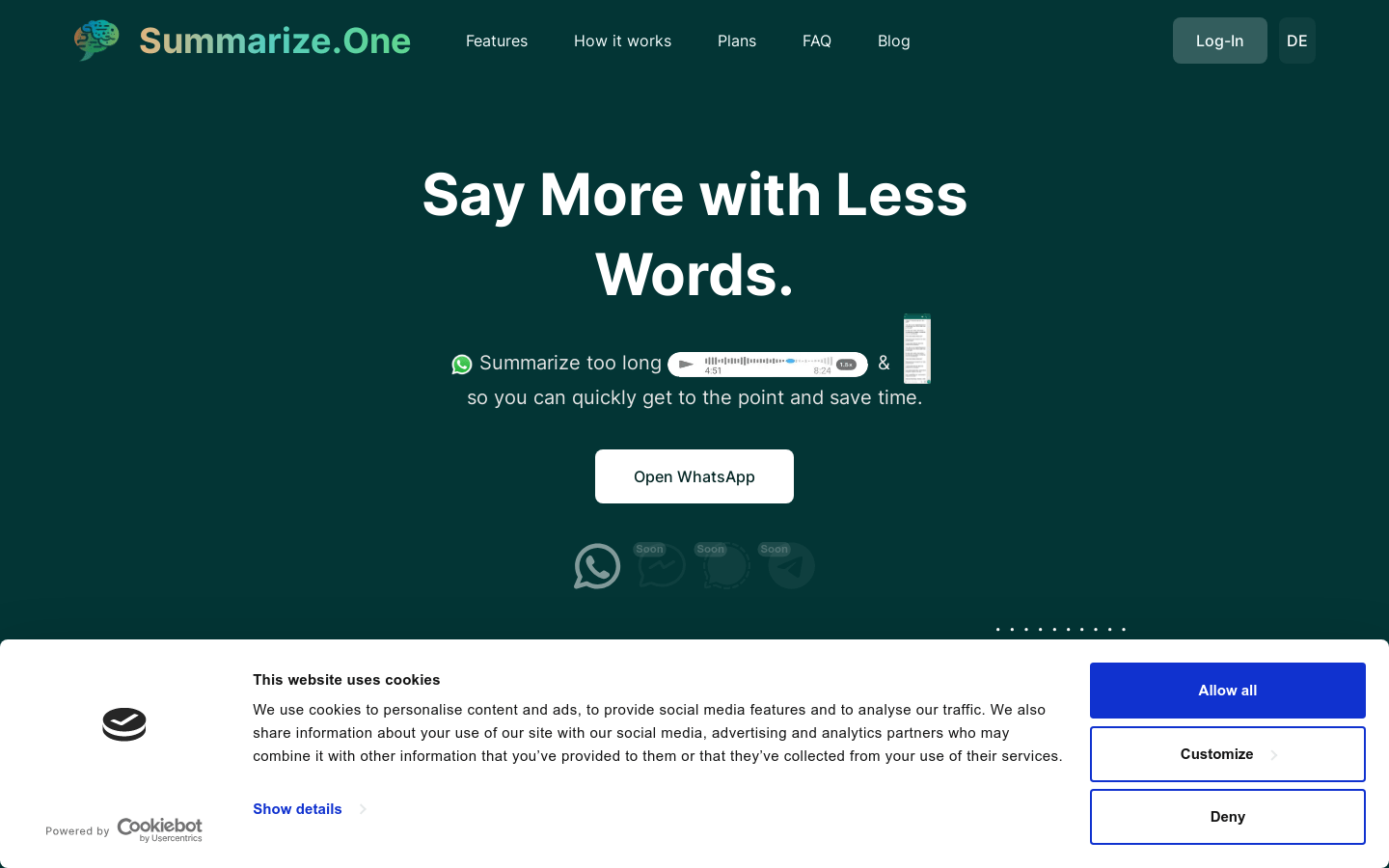 Summarize.One product screenshot