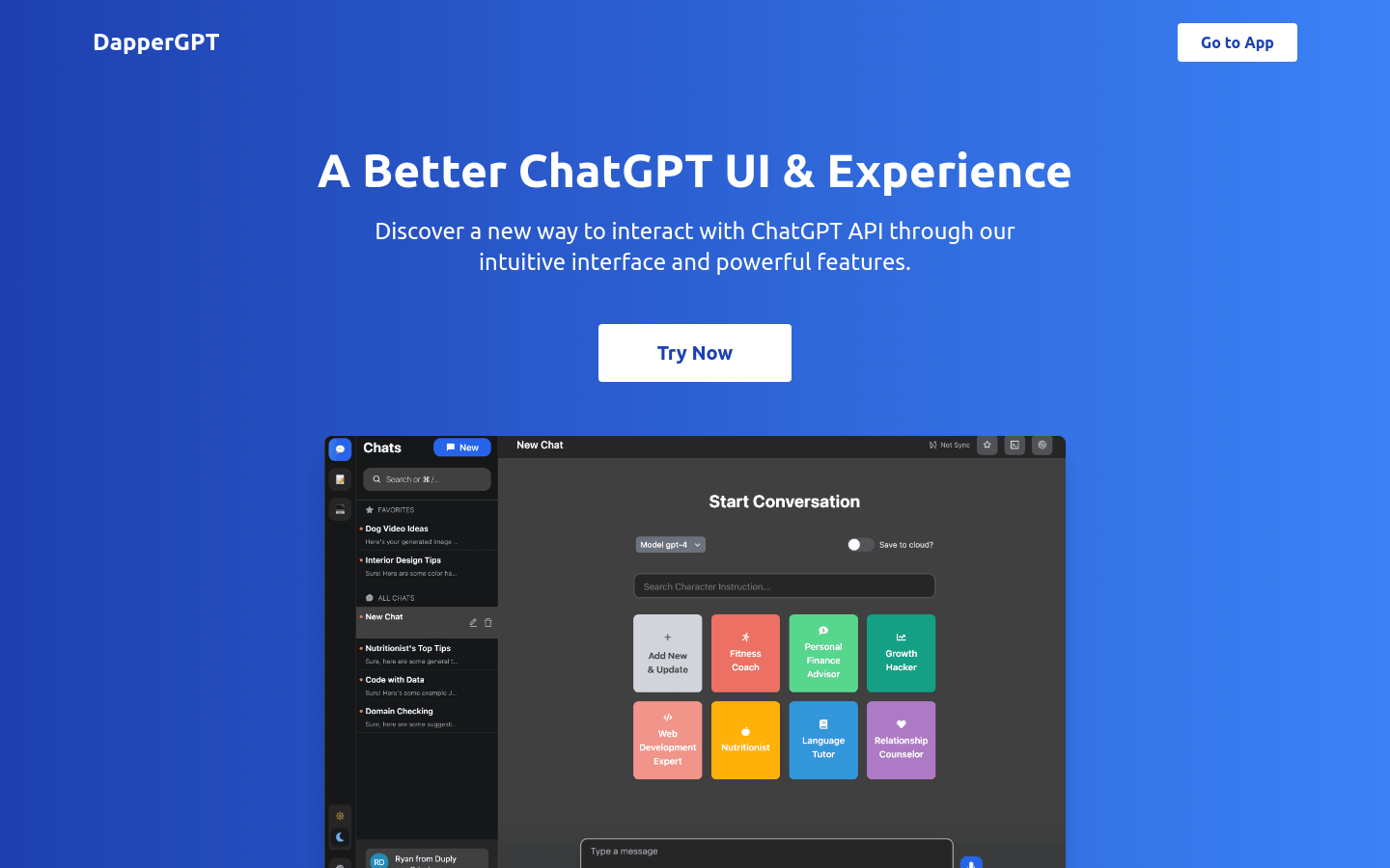 DapperGPT product screenshot