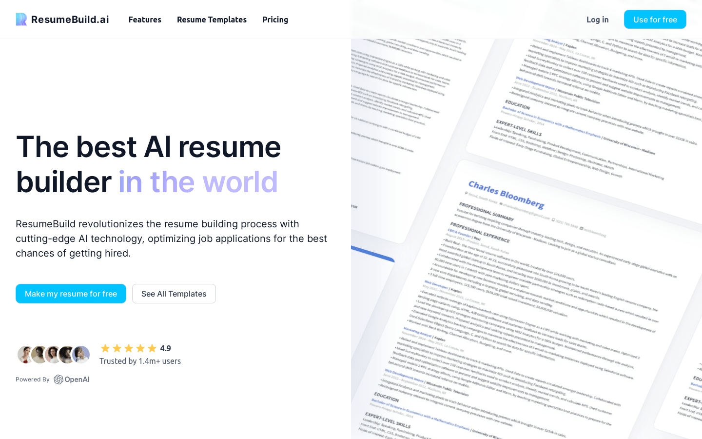 ResumeBuild product screenshot