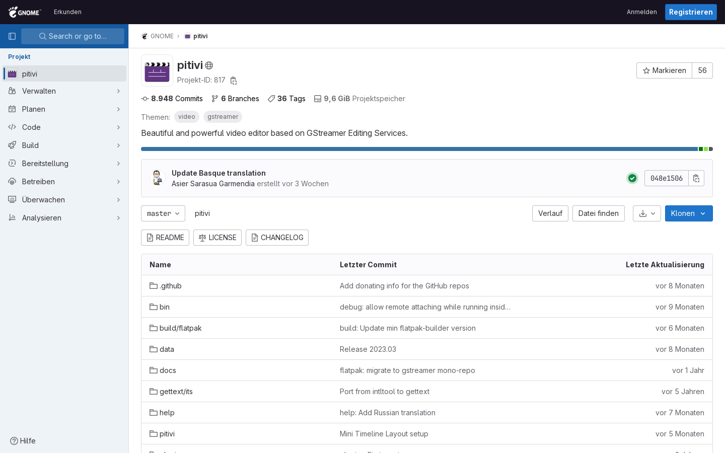 Pitivi product screenshot