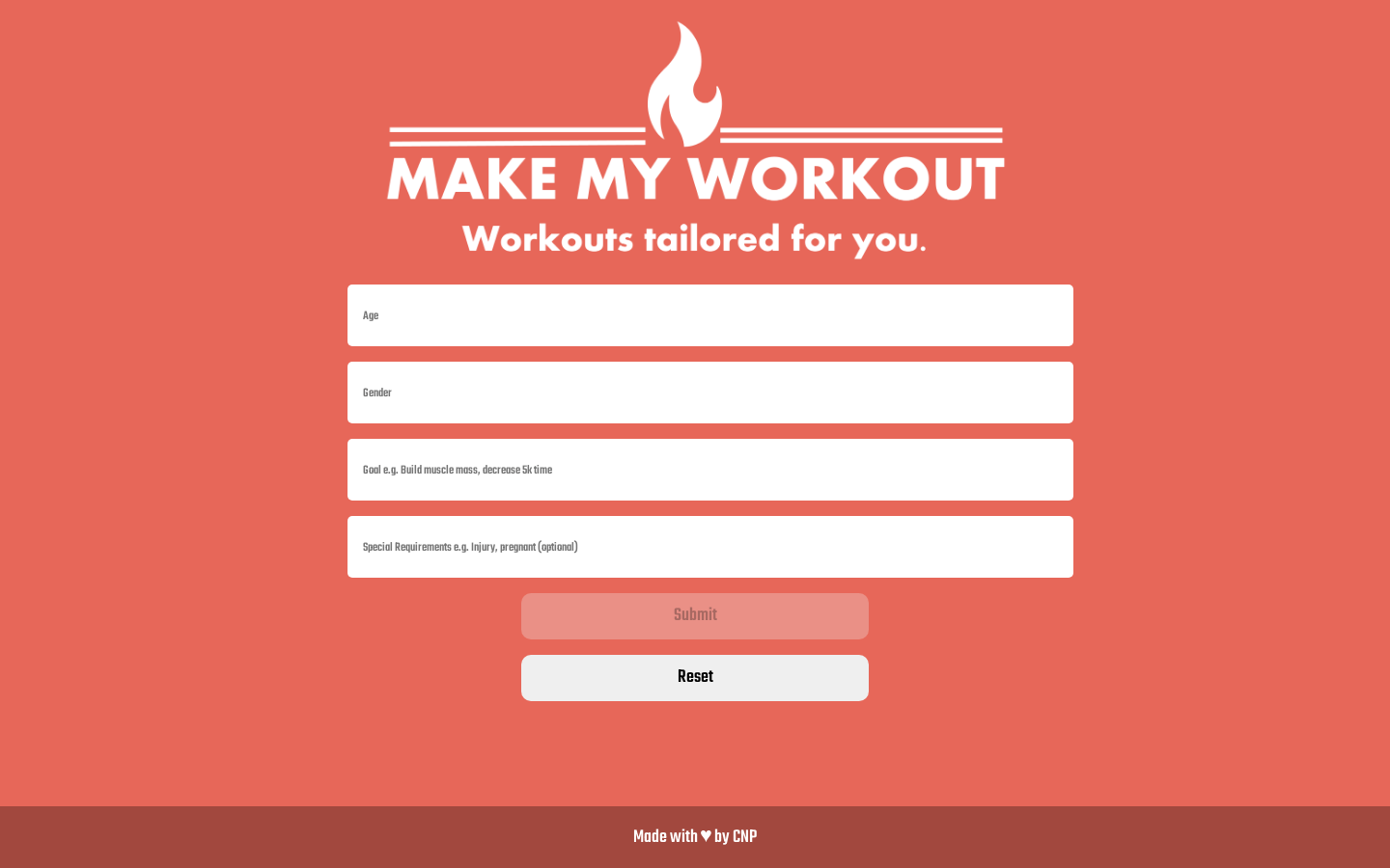 Make My Workout product screenshot