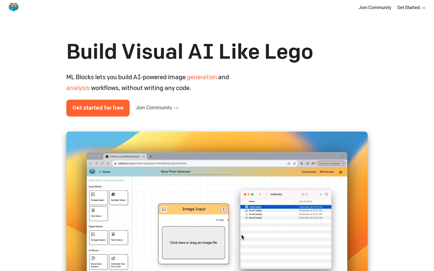 ML Blocks product screenshot