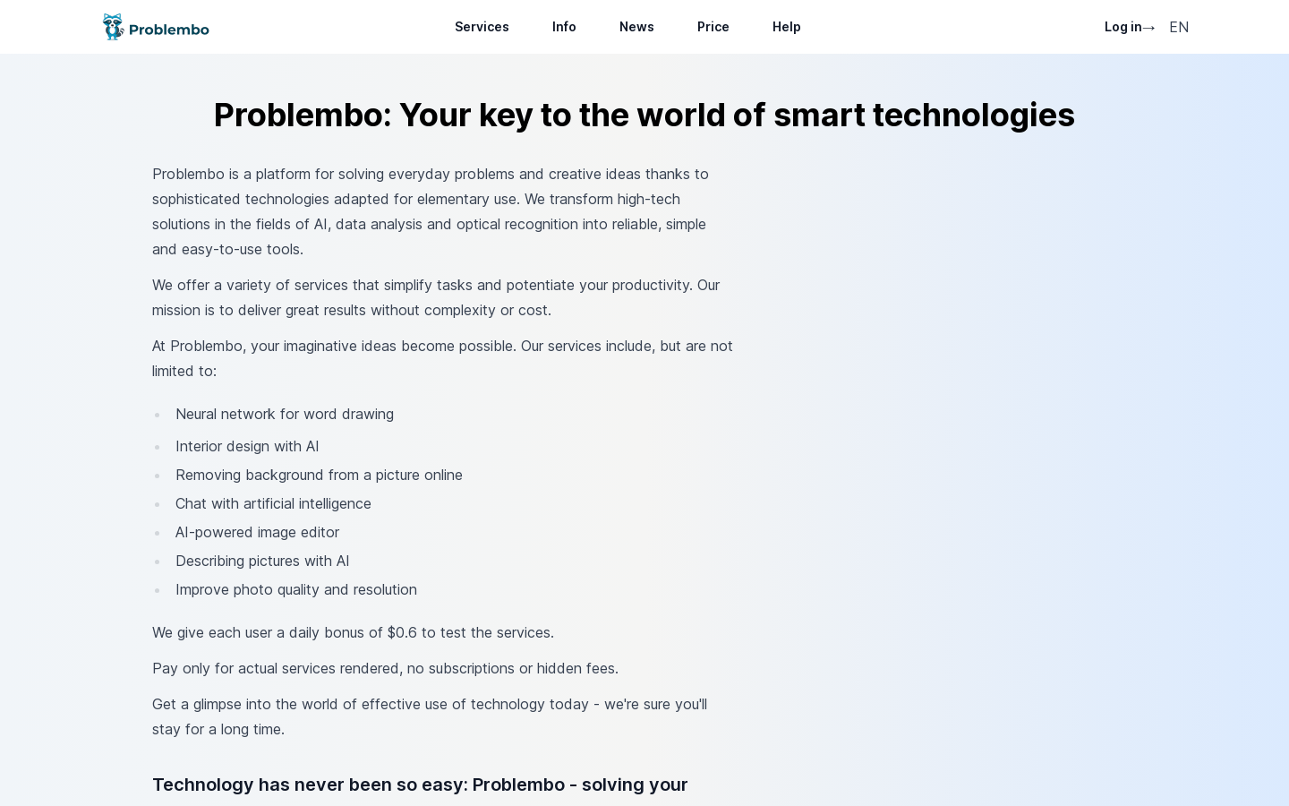 Problembo product screenshot