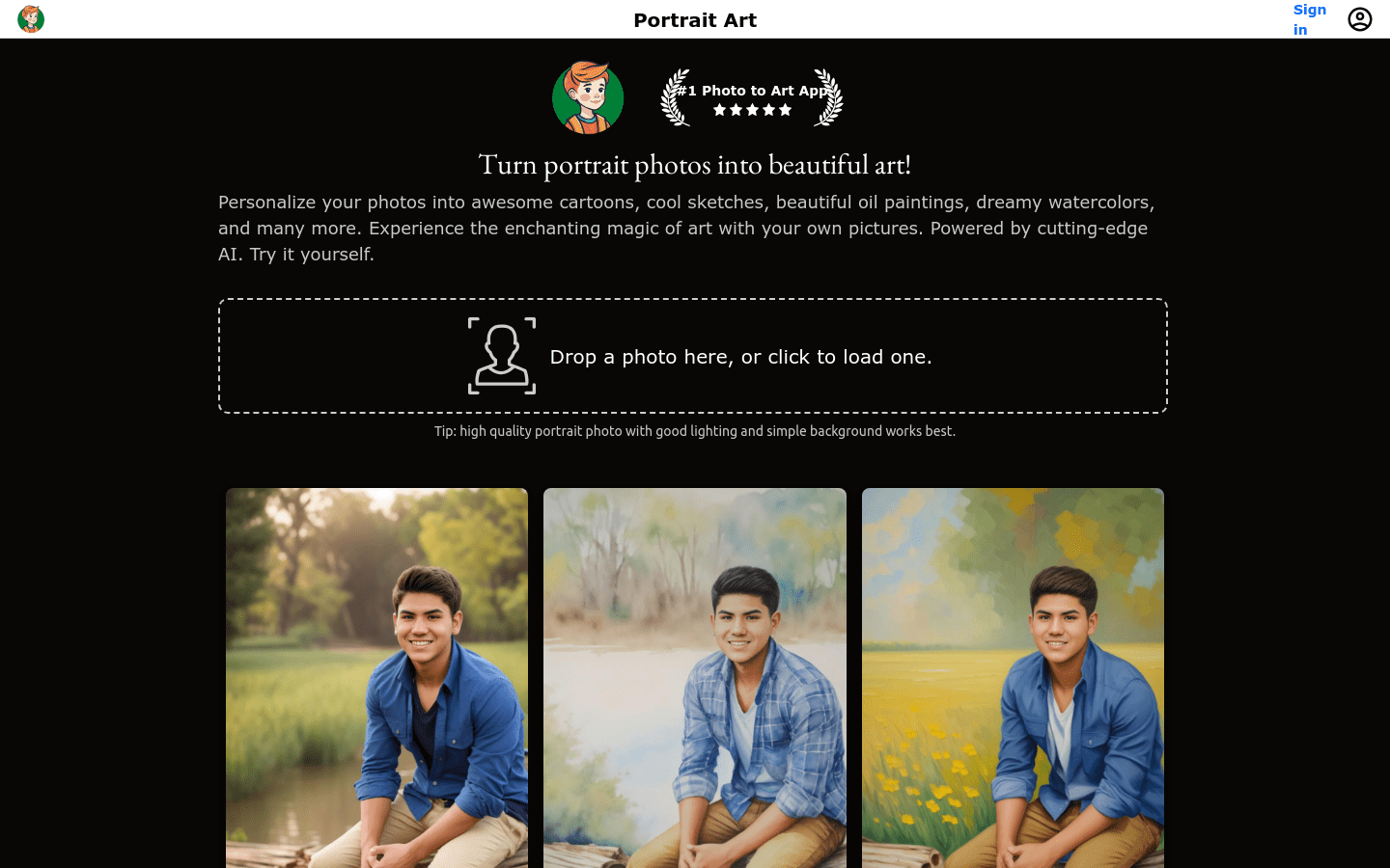 Portrait Art product screenshot