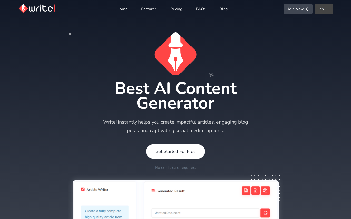 Writei product screenshot