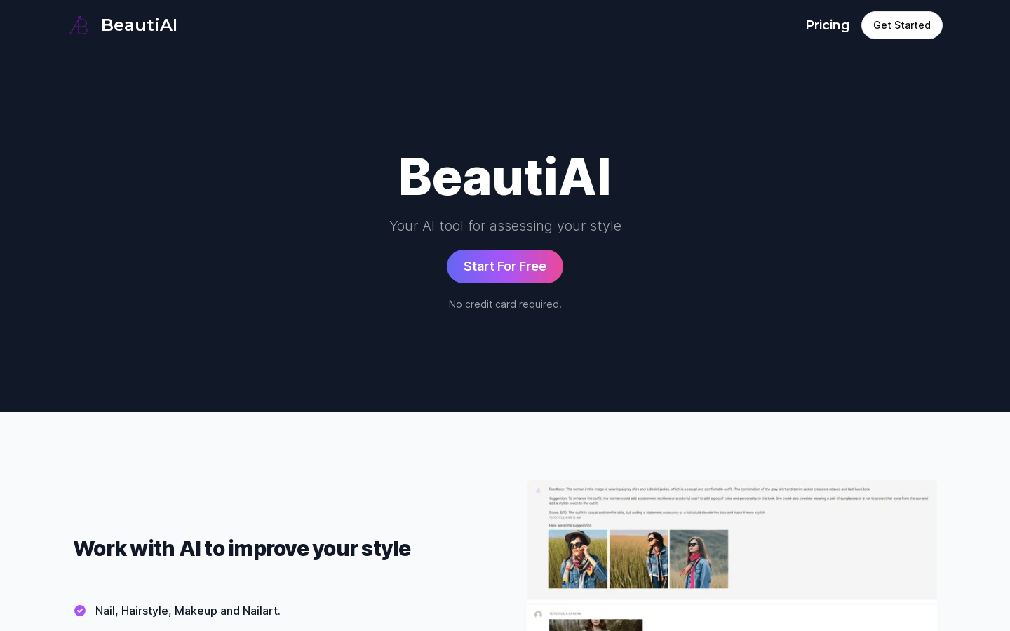 BeautiAI product screenshot