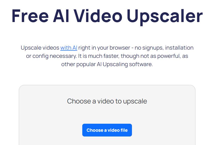 Free AI Video Upscaler product screenshot