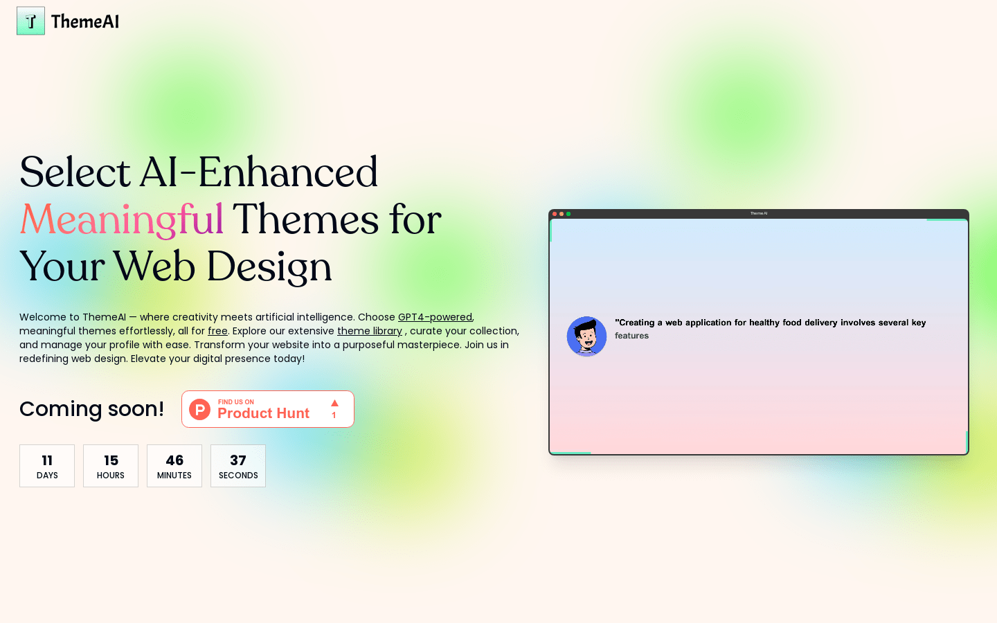 ThemeAI product screenshot
