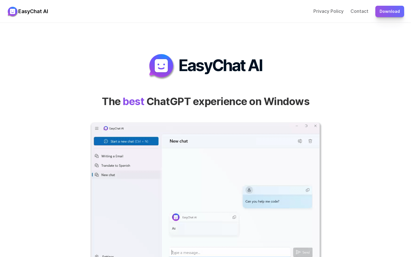 EasyChat AI product screenshot