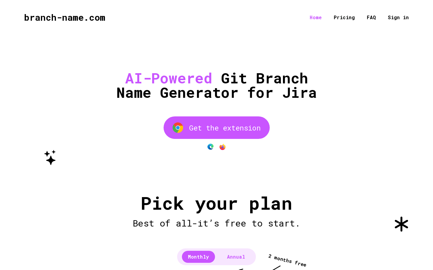 Branch Name product screenshot