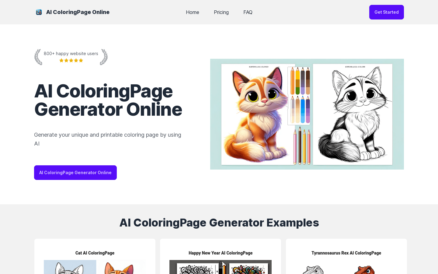 AI ColoringPage Online product screenshot
