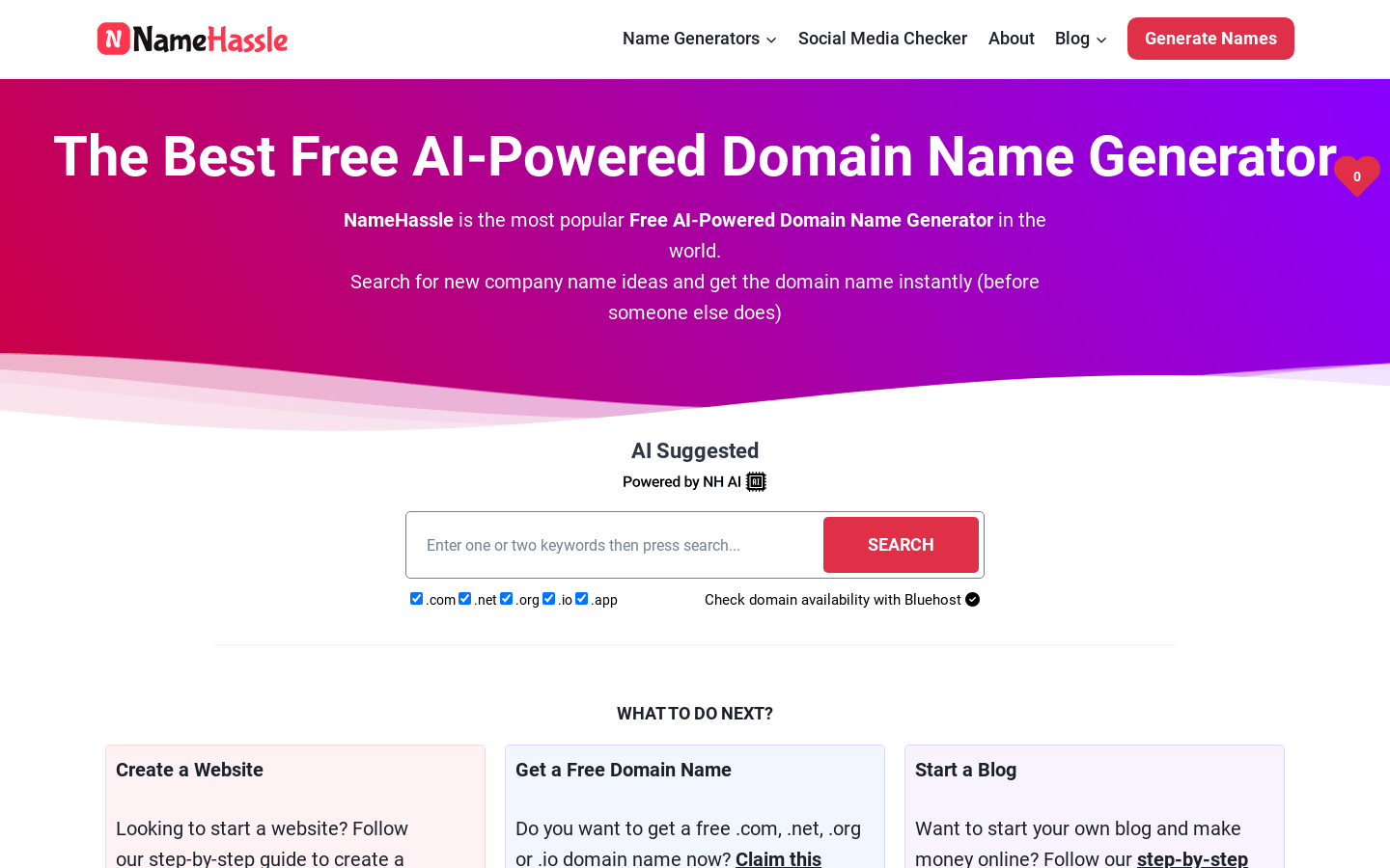 NameHassle product screenshot