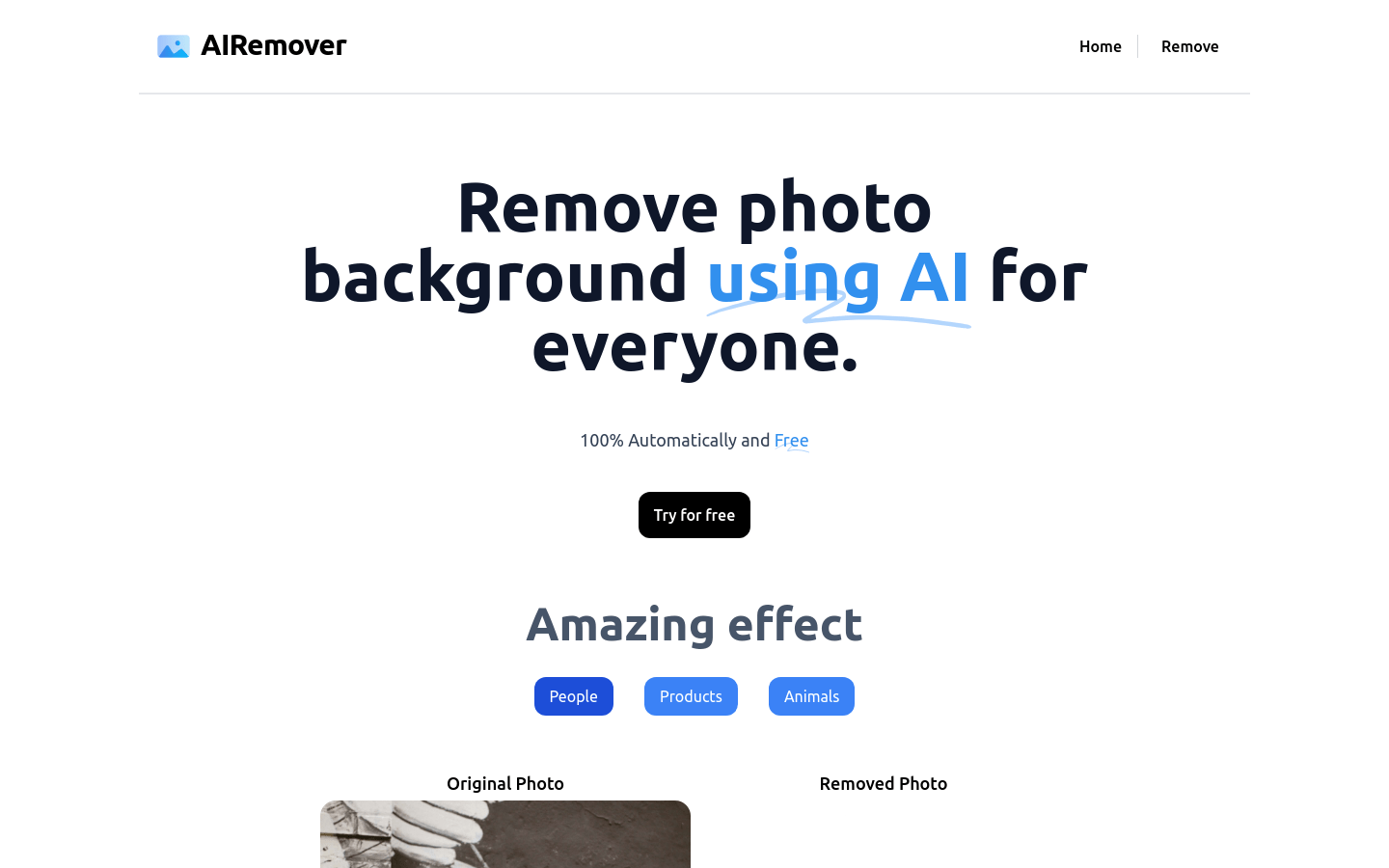 AIRemover product screenshot