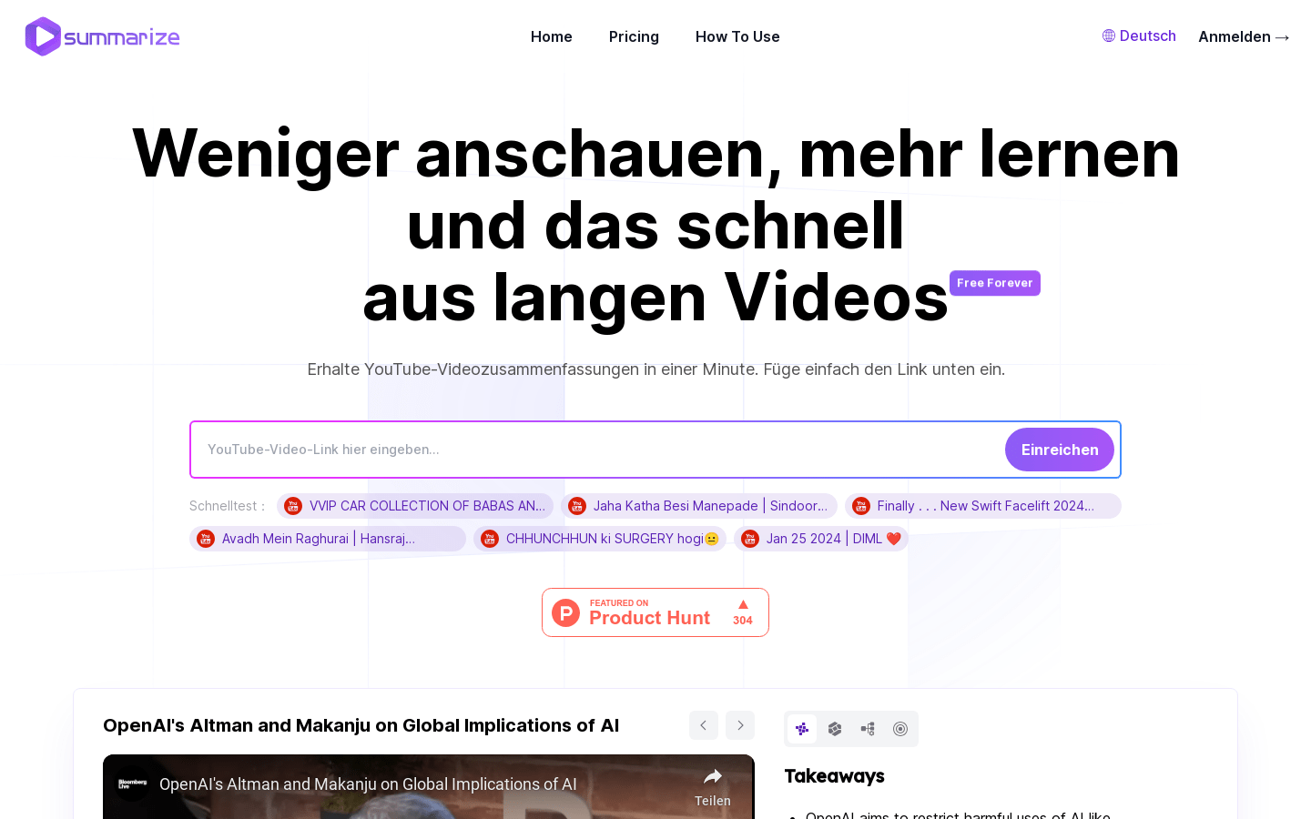 Summarize.ing product screenshot