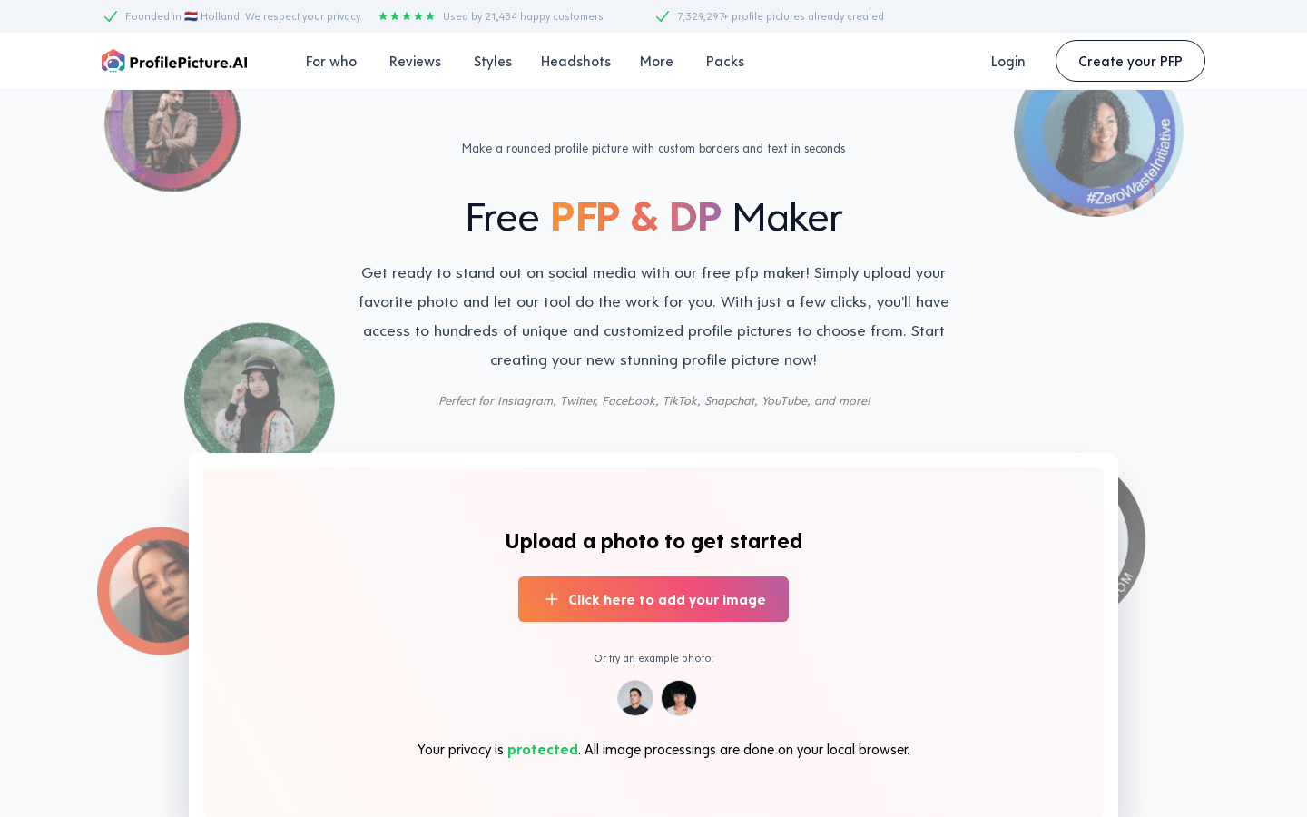 ProfilePictureMaker.com product screenshot