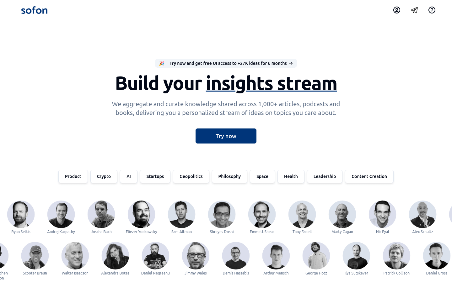 Sofon product screenshot