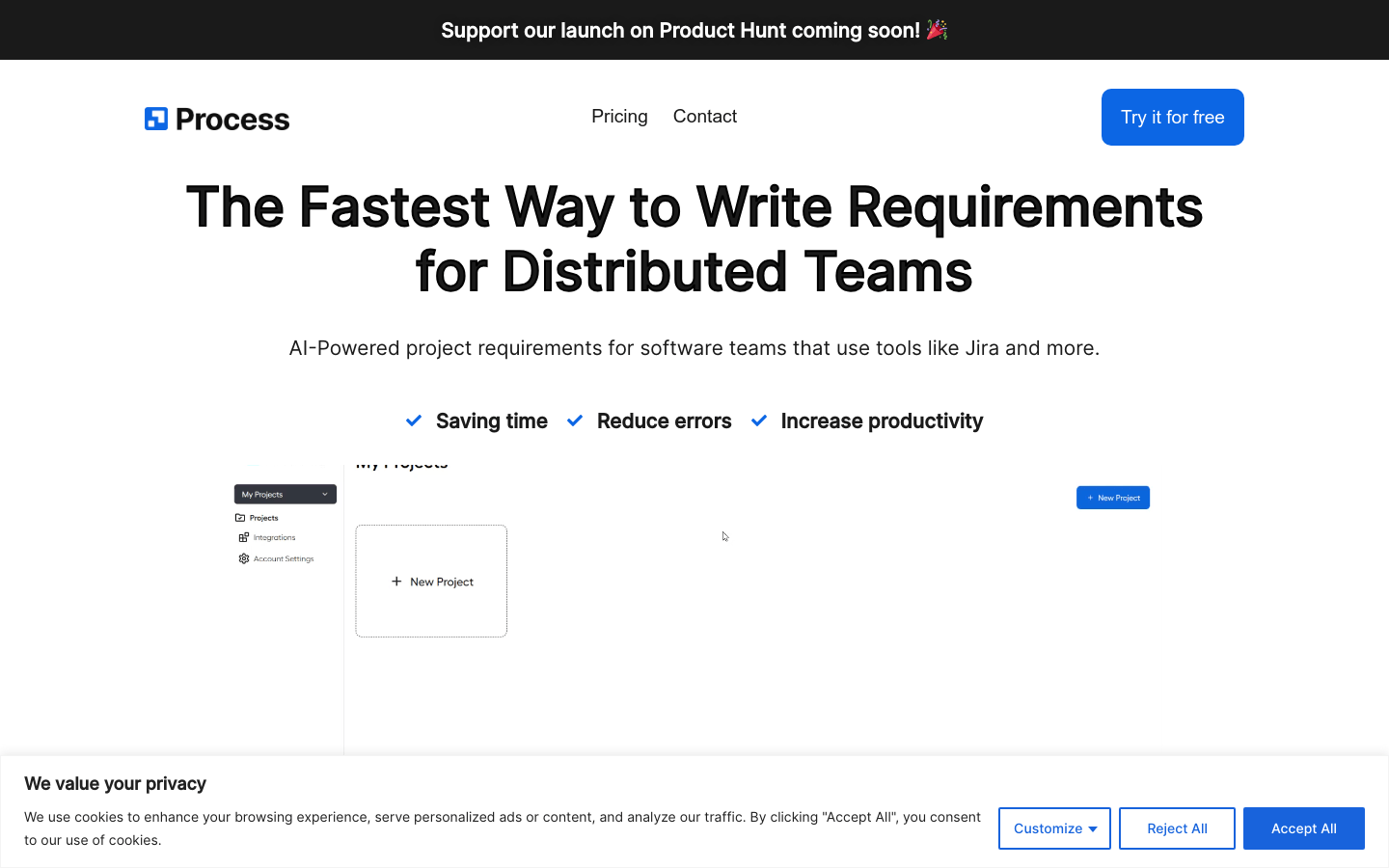 Process product screenshot