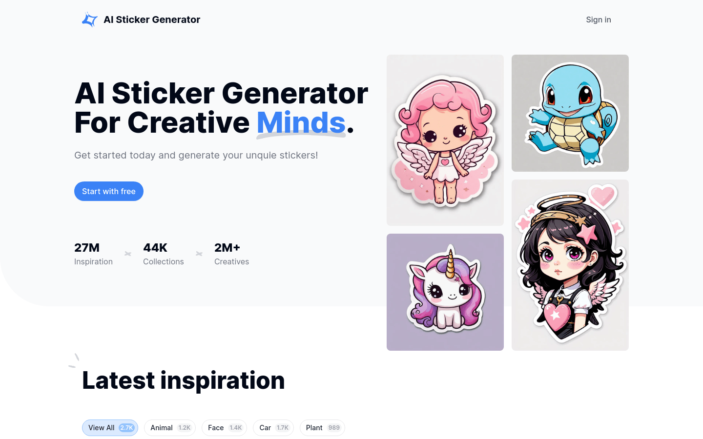 AI Sticker Generator product screenshot