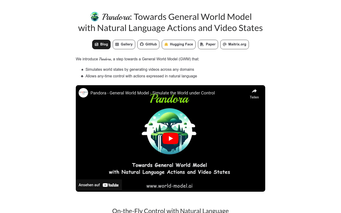 Pandora product screenshot