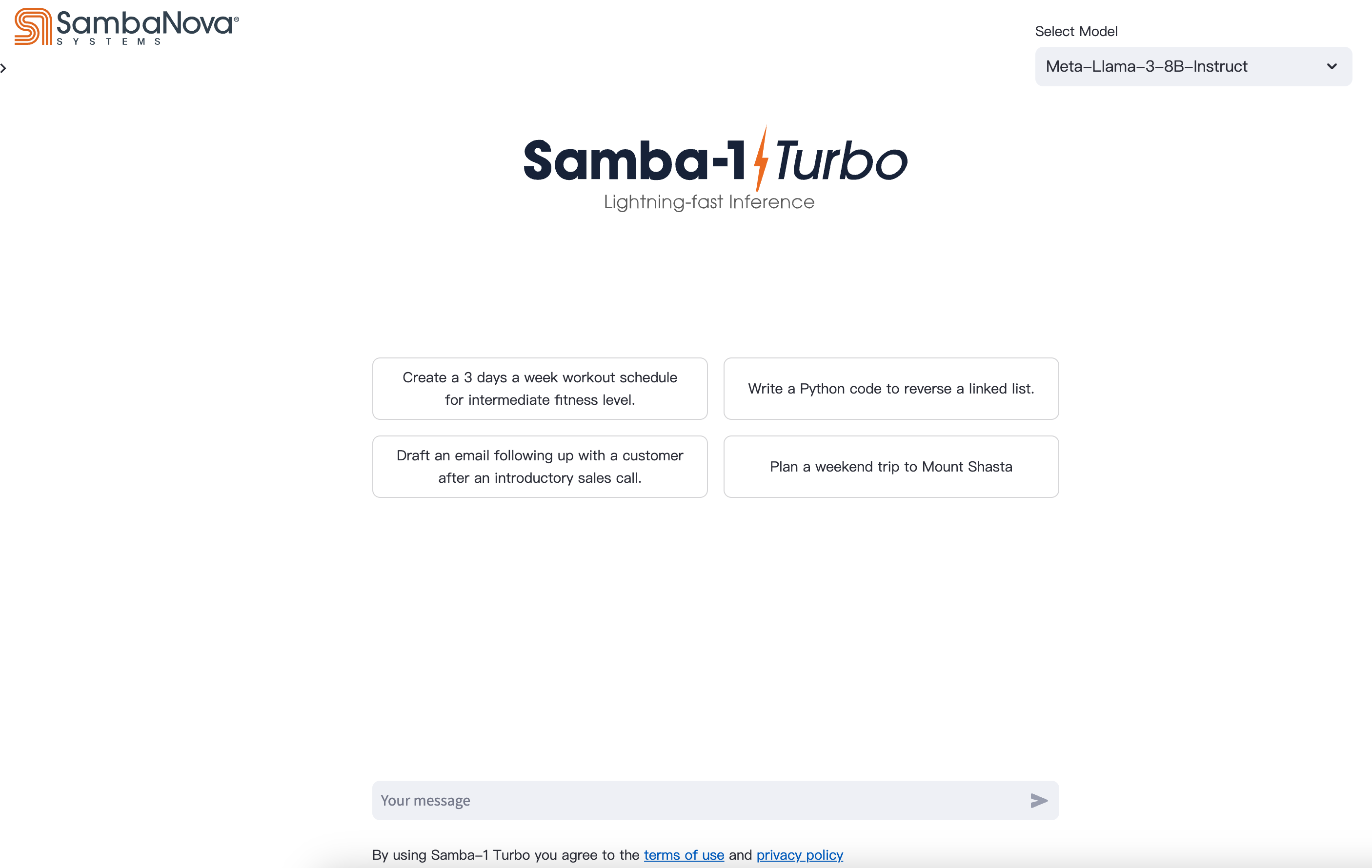 Samba-1 Turbo product screenshot