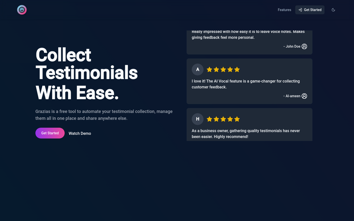 Grazias product screenshot