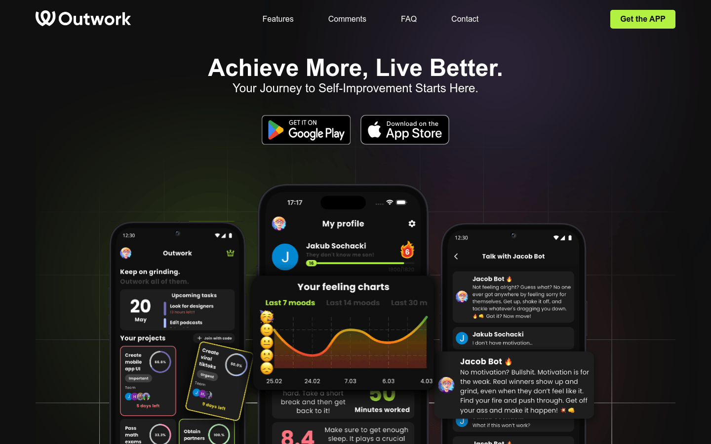 Outwork product screenshot